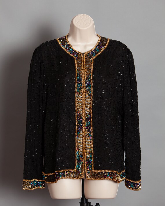 80s 90s Women's beaded and sequins Top