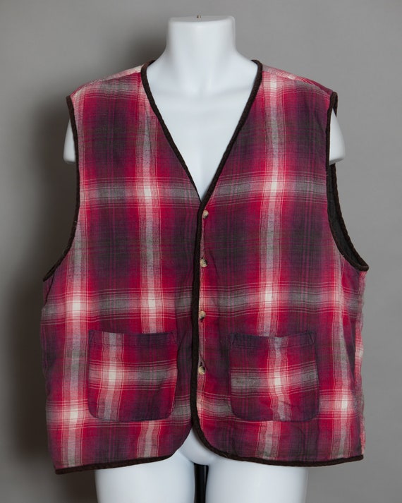Plaid quilted vest sale