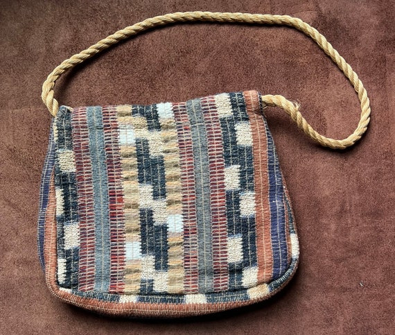 70s 80s women’s rope strap purse - image 3