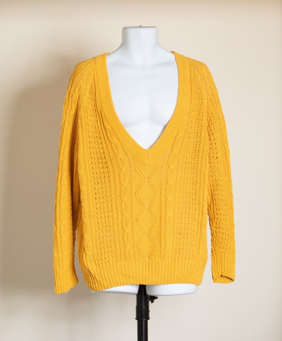 70s 80s Textured Deep Vneck Sweater - Saks Fifth A