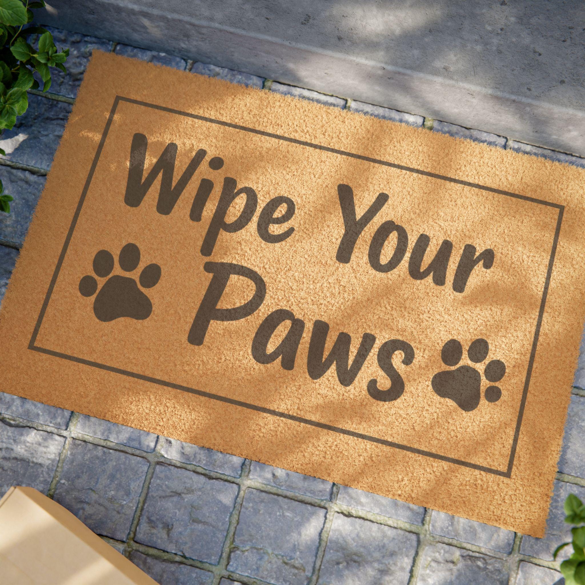Funny Wipe Your Paws Doormat, Pet Welcome Mat, Dog or Cat Lover
