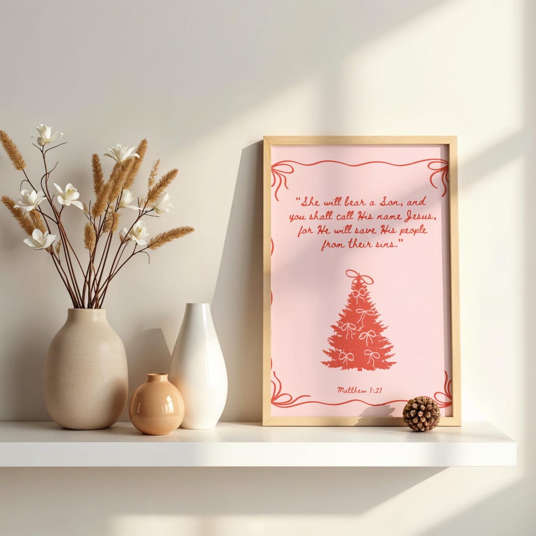 Christmas Tree Bible Verse Christian Wall Art Printable, Matthew 12:1 ...