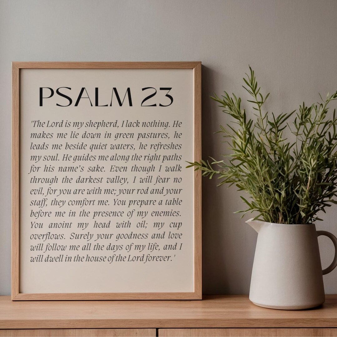 Psalm 23 Wall Art Printable | the Lord is My Shepherd Scripture ...