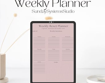 Weekly Reset Planner Printable | Gentle Weekly Planner for Wellness