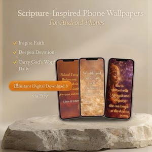 聖書の一節の壁紙、信仰のインスピレーション、ロック画面、デジタルダウンロード、キリスト教アート、iPhone、聖書、携帯電話の背景、日々の励まし