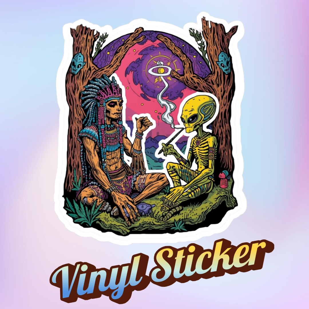 Anunnaki and Alien Smoking Sticker | Ancient Aliens Vinyl Sticker ...