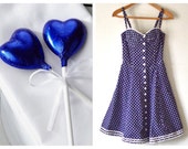 BETSEY JOHNSON Navy Polka Dot Rockabilly Sundress