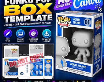 Editable Funko Pop Box Template | A3 Canva Template | Printable DIY Box | Digital Download