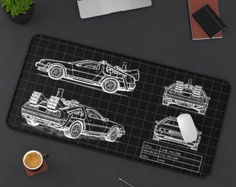 DeLorean Zurück in die Zukunft Schreibtischmatte | Design Schemata | Großes Gaming Mauspad