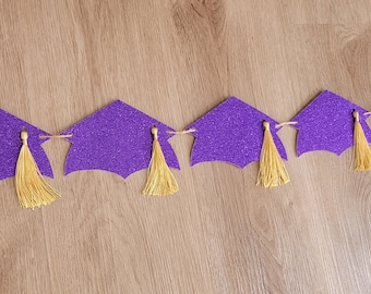 Purple Graduation Banner, Graduation Party Decorations, Purple Graduation Decoration, Purple and Gold, 2024 Graduation, Graduation Garland