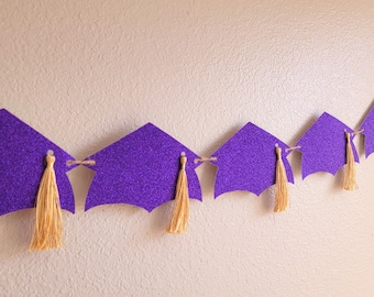 Purple Graduation Banner, Graduation Party Decorations, Purple Graduation Decoration, Purple and Gold, 2026 Graduation, Graduation Garland