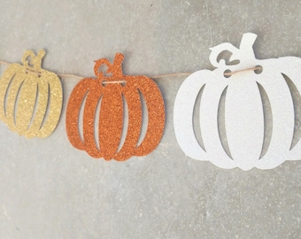 Pumpkin Garland, Pumpkin Banner, Fall Baby Shower Banner, Fall Wedding Banner, Fall Bridal Shower, Thanksgiving Garland, READY TO SHIP