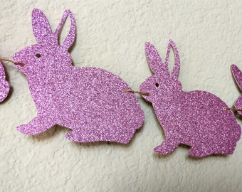 Bunny Garland, Easter Garland, Bunny Banner, Easter Decorations, Spring Baby Shower, Easter Birthday, Lilac Purple, Some Bunny is One