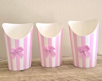 Pink Bow Charcuterie Cups, Mini Charcuterie, Pink Bow Party Snack Cups, Pink Baby Shower, Bow Baby Shower, Appetizer Cups, Set of 12
