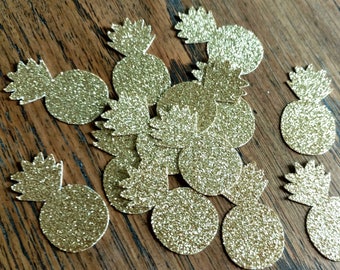 Pineapple Confetti, Tropical Decorations, Gold Pineapple, Tropical Shower Decorations, Beach Wedding Confetti, Tropical Confetti, 100 PIECES