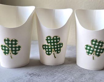 St Patrick's Day Charcuterie Cups, Shamrock Charcuterie Cups, Mini Charcuterie, Saint Patricks Party Snack Cups, Appetizer Cups, Set of 12