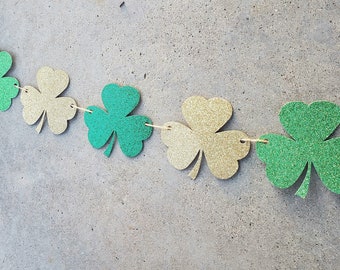 LISTO PARA ENVIAR Shamrock Banner, Shamrock Garland, St Patrick's Day Banner, St Patricks Day Decorations, Saint Patrick's Day Decor, Mantle