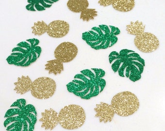 Pineapple Confetti, Tropical Confetti, Beach Party Decorations, Gold Pineapple, Tropical Shower Decorations, Beach Bachelorette, 100 PIECES