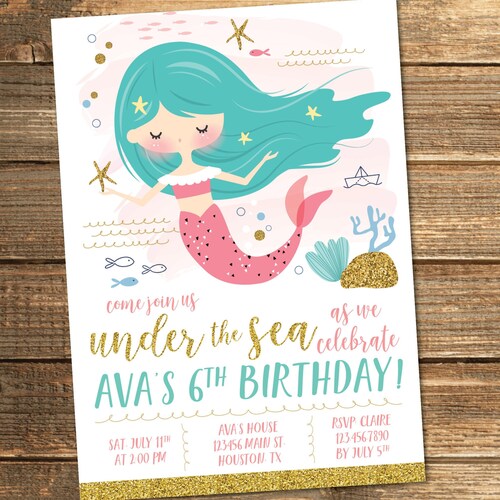 EDITABLE Mermaid Favor Tags Under the Sea Birthday Party | Etsy