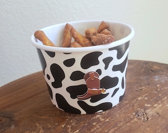 Farm Party Snack Cups, Cow Print Snack Cups, Farm Birthday Party, Cow Birthday, Cow Favor Cups, Farm Baby Shower, Western Party, SET OF 12