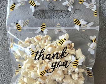 Bee Treat Bags, Bee Favor Bags, Bee Party Decorations, Bee Party Decoration, Bee Baby Shower, Birthday Party, Gender Reveal, SET OF 12 Bags