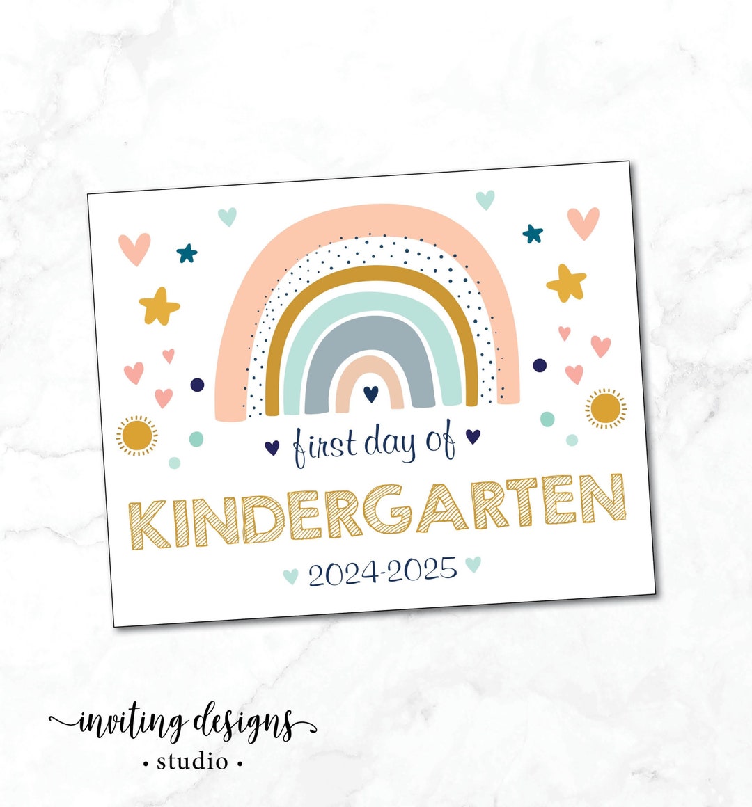 First Day of Kindergarten Sign / First Day of School Sign / Printable ...