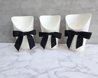Black Bow Coquette Charcuterie Cups, Mini Charcuterie, Black Bow Party Snack Cups, Bow Bridal Shower, Wedding Appetizer Cups, Set of 12