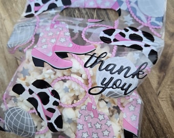 Pink Boot Treat Bags, Cowgirl Favor Bags, Cowgirl Decorations, Pink Boot Bridal Shower, Nashville Birthday Party, SET OF 12 Bags