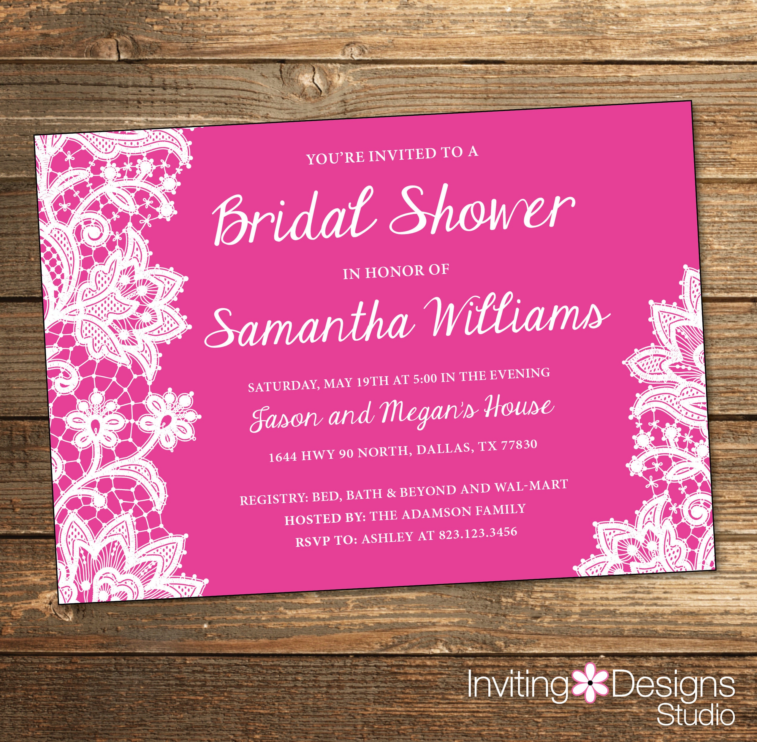 Lace Bridal Shower Invitation Wedding Shower Invite Lace Etsy