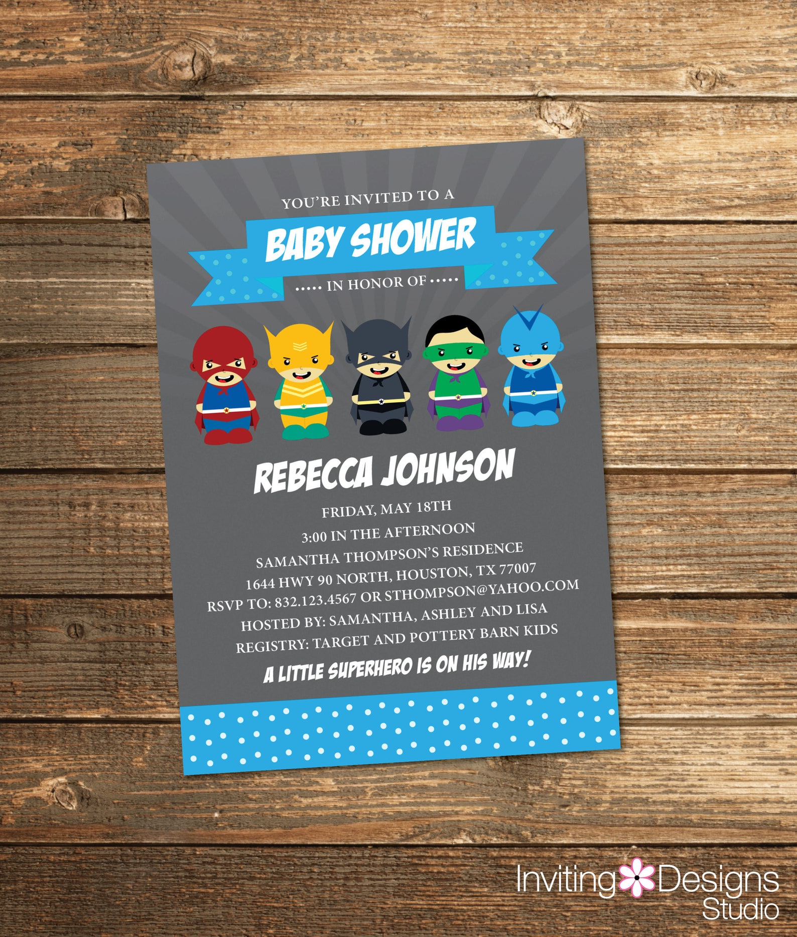 Superhero Baby Shower Invitation Superheros Super Baby Etsy