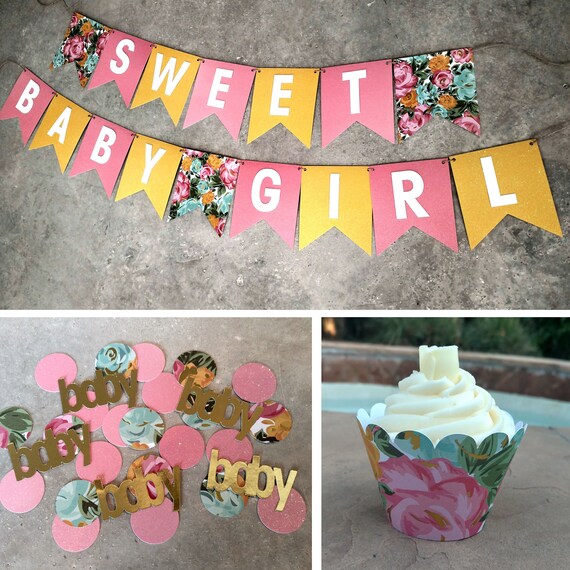 Girl Baby Shower Decorations Spring Baby Shower Pink And Etsy