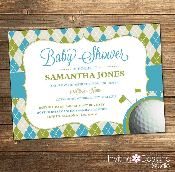 golf baby shower invitations