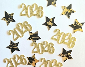2026 NYE Confetti, Black and Gold Confetti, New Years Confetti, 2026, New Year Party Decoration, 100 PIECES