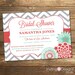 Bridal Shower Invitation, Wedding Shower Invitation, Chevron,Floral, Coral, Mint Green, Mint and Coral, Shower Invite, Printable Invitations 