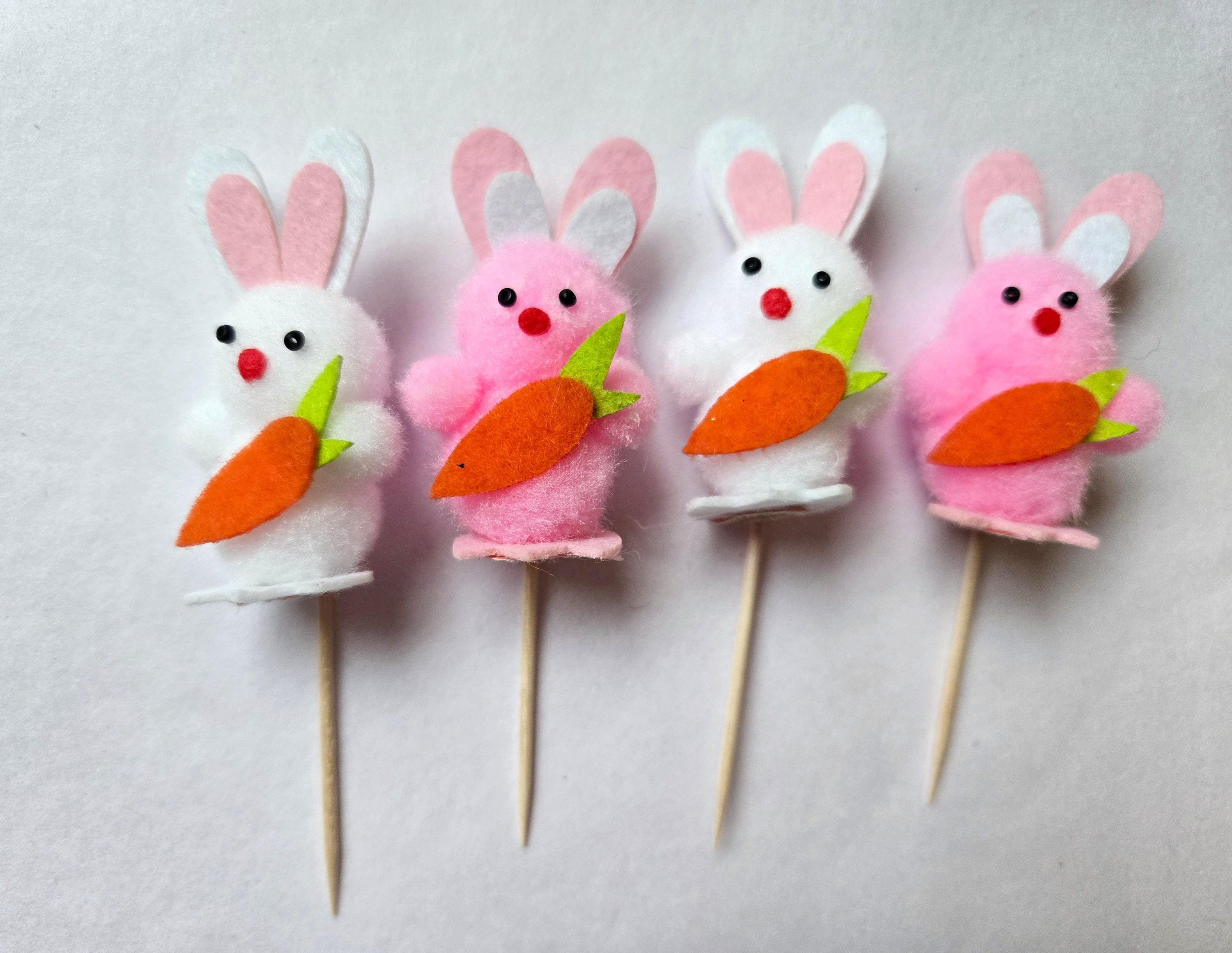 Bunny Cupcake Toppers, Easter Party Decorations, Some Bunny is One, 3rd Birthday Party, Easter dessert table, SET OF 12 Toppers