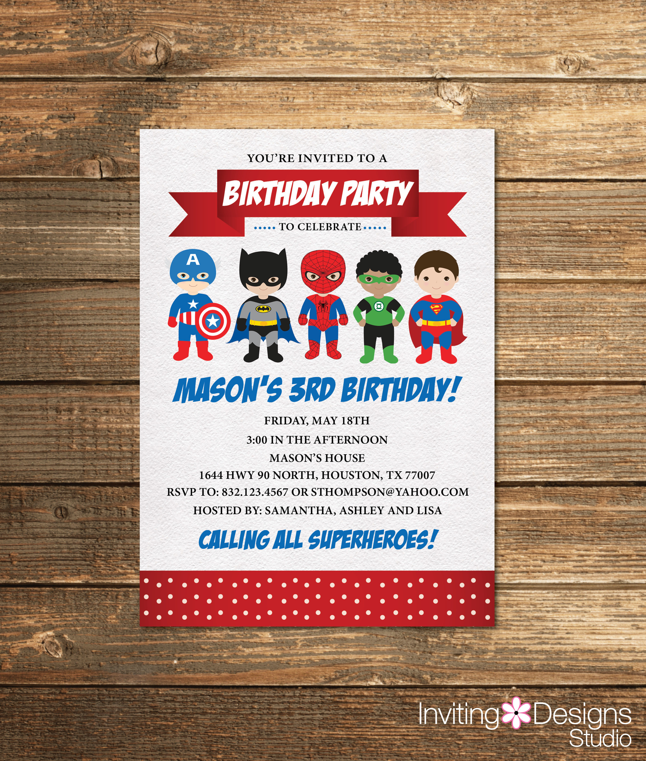 Superhero Birthday Invitation Boy Birthday Party Superhero Etsy