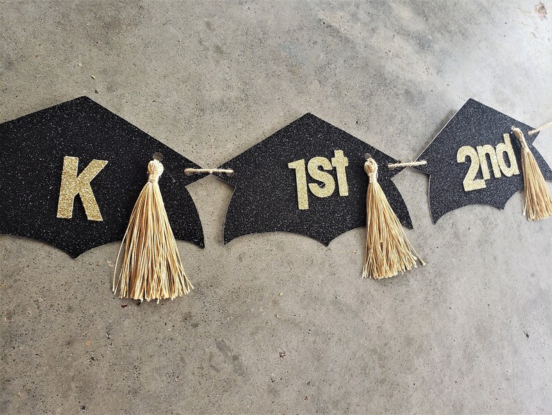 Graduation Photo Banner, Party Decorations 2026, Graduation Yearly Photo Banner, Graduation Decoration, Black Gold, Graduation Party Decor image 2
