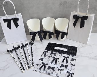 Black Bow Party Decorations, Coquette Bow Party Box, Party Box for 12 People
