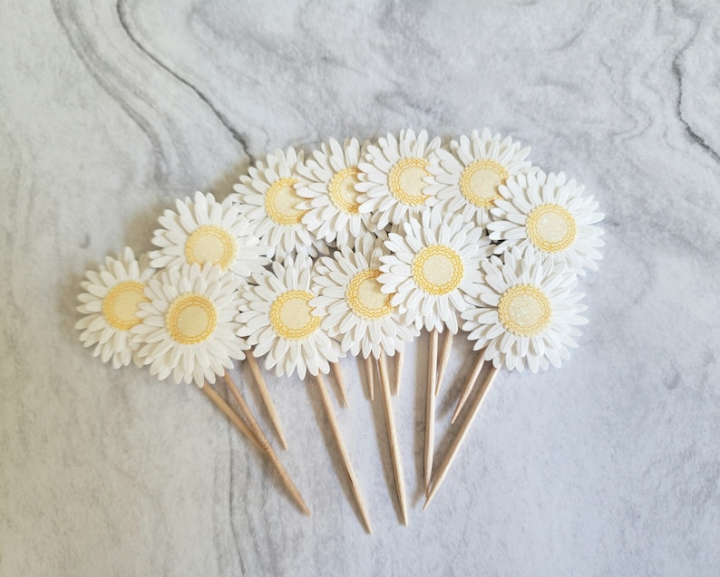 Daisy cupcake toppers