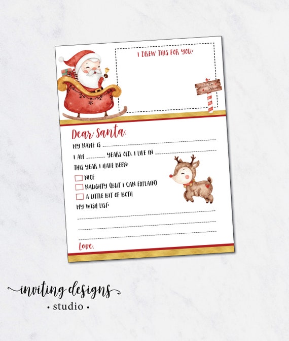 Letter to Santa / Printable Letter to Santa Claus / Santa