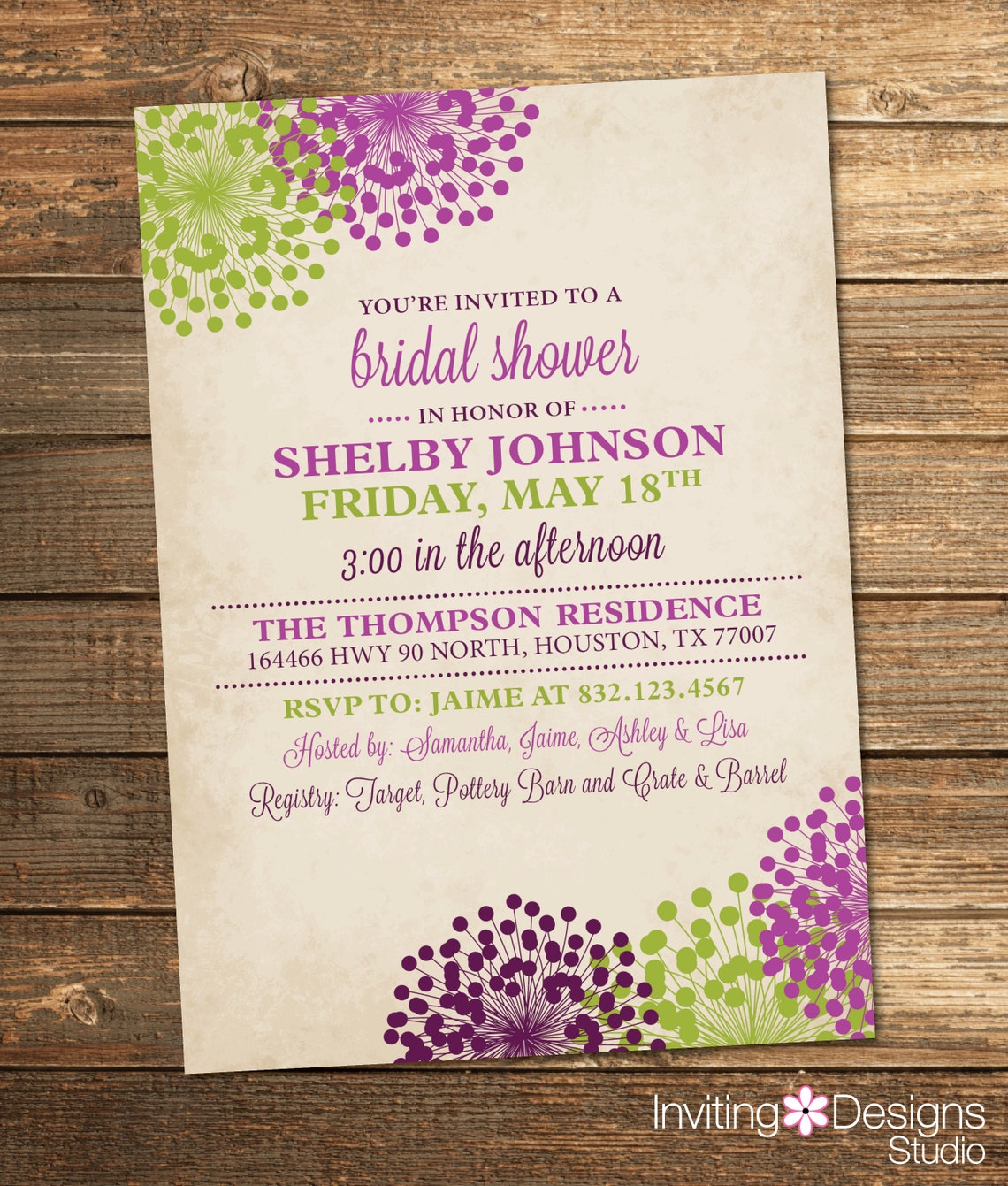 Wedding Shower Invitation Vintage Bridal Shower Floral Etsy