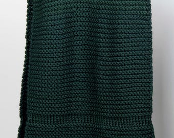 Handgefertigter grobstrick Schal – Smaragd Grün – Massiver Oversized Strickschal