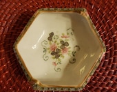 Antique Nippon Dish Maple Leah Hallmark 1891 - 1911 Detailed Floral Pattern