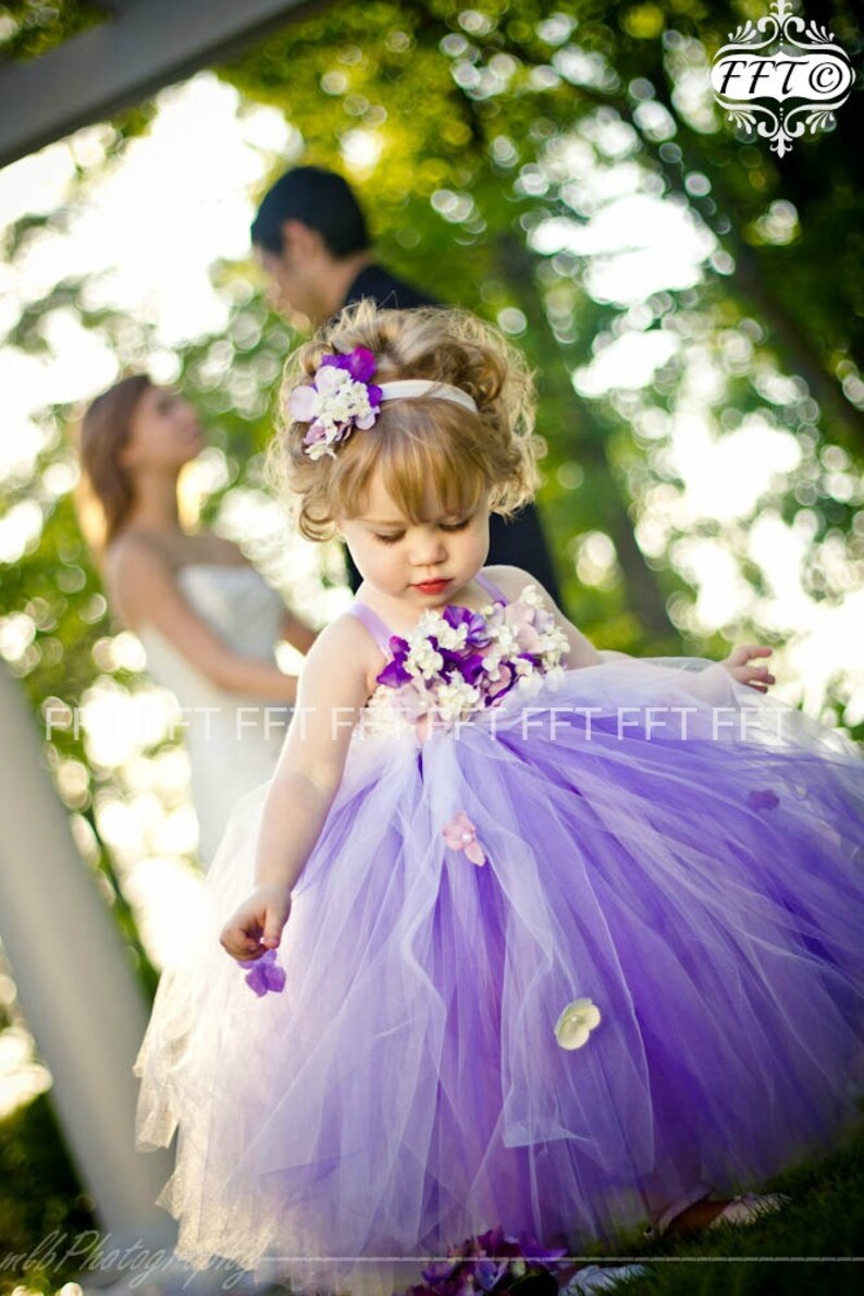 Purple Flower Girl Tutu Dress