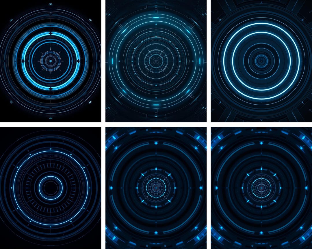 Futuristic Geometry Tech Backgrounds – Golden Ratio Fibonacci Digital ...