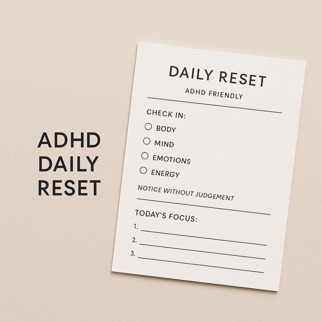 ADHD Daily Reset Planner – Gentle Nervous System Friendly Printable - Etsy