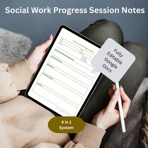 Social Work Progress Session Notes | Editable Google Doc Template | Case Management PDF