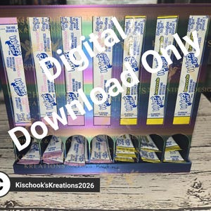 May include: A display case filled with Wyler's Light Lemonade Singles packets. The packets are white with blue and pink text. The display case has a holographic finish with the text "Digital Download Only" overlaid on the image.