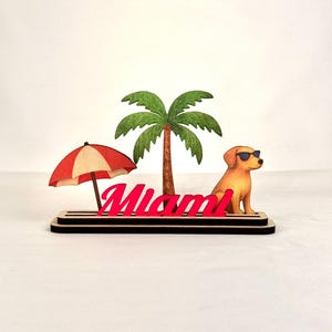 Handmade Miami Beach Wood Decor, Coastal Souvenir image 16