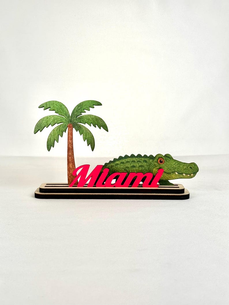 Handmade Miami Beach Wood Decor, Coastal Souvenir image 11
